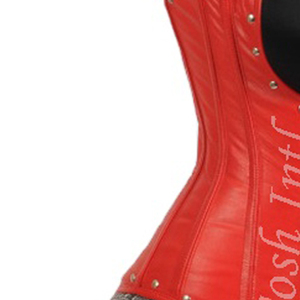 COSH <b>CORSET</b> Underbust Steelboned <b>Red</b> Leather <b>Corset</b> With Shoulder Straps Heavy Duty Laced up Body Shaping Outfit - Product Image 3