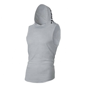 Sudadera con capucha sin mangas para hombre, camisa de estilo informal, a la moda, con bordado, impresión por sublimación, temporada de verano - Product Image 1