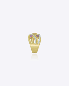 Exquisito Anillo de Oro de 9K con Diamantes Naturales Polki para Mujer, Joyería de Diseño para Novia, Anillo de Dedo Étnico Indio - Product Image 1