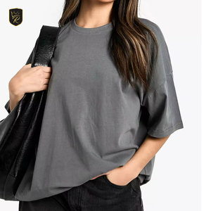 T-shirts amples élégants pour femmes en coton tricoté doux, coupe classique, manches courtes, col décontracté, pour l'été et le quotidien, respirants - Product Image 2