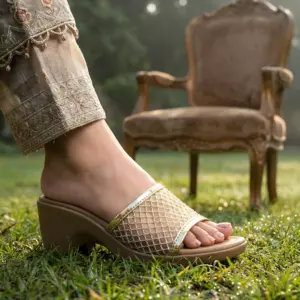 Elegant Festive <b>Wedges</b> Sandals 537 G Heels - Product Image 4