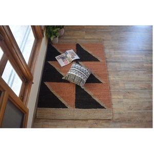 Modern Patchwork Pattern Cotton Rugs <b>Carpets</b>-Eco-Friendly PET Friendly Plush Pile Latex Backing-Home Commercial Use-Wholesale - Product Image 1