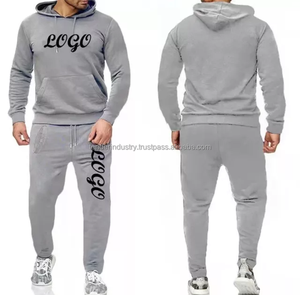 TENDER INDUSTRY 2021 Hombres Calidad Algodón Poliéster Sport Pull Crew Sudadera Jogger Set Rosa Tallas grandes Temporada de invierno A prueba de viento - Product Image 2