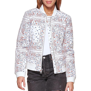 Custom Made <b>Lightweight</b> Women's Bomber <b>Jacket</b> Top Trending Long Fabric Direct Factory Sale OEM Design Cotton Filling Knitted - Product Image 1