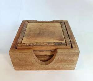 SMART Acacia Wood <b>Coasters</b> With Holder for Home Deco Solid Wooden <b>Coaster</b> Custom Luxury <b>Coaster</b> for <b>Drink</b> - Product Image 1