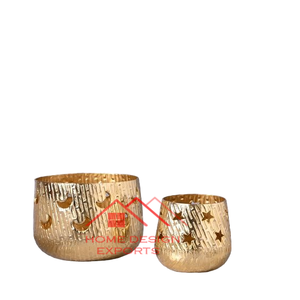 Bougie en métal fini doré et antique votive accessoires de décoration d'hôtel de maison de luxe - Product Image 3