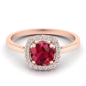 Anillo de Rubí de Corte Brillante Redondo Personalizado REYES de 1 Quilate en Plata de Ley 925 con Certificado GRA, Joyería de Moissanita para Mujer - Product Image 5