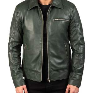แจ็กเก็ตหนังแท้สำหรับผู้ชาย, แจ็กเก็ตหนังแท้สำหรับขี่มอเตอร์ไซค์เสื้อโค้ทหนังแกะหนังสัตว์แท้สำหรับผู้ชาย - Product Image 1