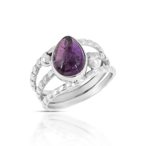 Bague en améthyste bohème de haute qualité, argent sterling 925, fabrication artisanale, bijoux fins, bague de mariage, prix de gros d'usine - Product Image 1