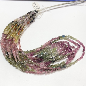 Cuentas de Turmalina Multicolor Natural en Forma de Pepita Lisa para la Fabricación de Joyas, ASP GEMS, Perforadas en el Centro, 3x4-3.5x5MM - Product Image 4