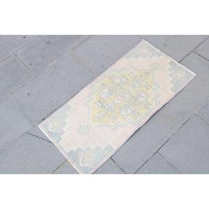 Petit tapis vintage, tapis turc 1,4x3 pieds, tapis en laine rose - Product Image 3