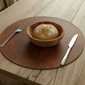 Top Selling Leather Mats and Pads Brown Color and Top Quality Factory Support Customized Size <b>square</b> Leather Table Ware - Product Image 6