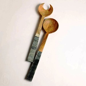 New Arrival Amazing Quality Mixing Wood Salad Server With Stylish Fabulous Resin Handle For Sale - Product Image 4