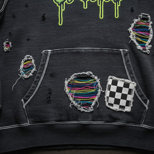 Prix de gros, logo personnalisé, patchs brodés délavés, sweats à capuche surdimensionnés personnalisés, sweat à capuche en coton lourd, sweat à capuche délavé - Product Image 5