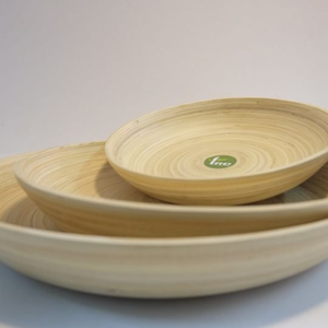 Assiette en bambou filé écologique pour ustensiles de cuisine prix de gros fabriquée au Vietnam Assiette de service en bambou enroulé - Product Image 3