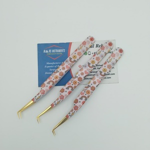 Pince à épiler professionnelle d'extensions de cils en acier inoxydable avec embouts en fibre enduit de papier durable pour le style des cils - Product Image 3