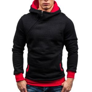 Nuevas sudaderas con capucha sólidas informales para hombre, sudaderas con capucha de manga larga con cremallera diagonal, sudaderas con capucha para hombre, Sudadera con capucha para hombre - Product Image 1