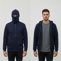 Sudadera con Capucha Completa para Hombre Stock Bosue, de Forro Polar Sólido, con Cordón Ajustable, 100% Poliéster, 220g, Tejida, para Deportes al Aire Libre en Otoño