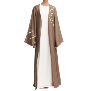 Caftán Musulmán de Diseñador de Alta Calidad para Mujer, Venta al por Mayor, Cuello en V, 2025, Lujoso, con Cuentas, Lentejuelas, Bordado, Largo hasta el Suelo, Manga Corta - Product Image 5