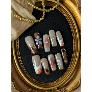 Mocha Starlight - Decoración de Uñas Postizas Únicas y Elegantes - Product Image 1