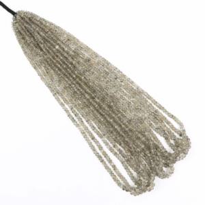 Perles de quartz noir naturel facettées en forme de rondelle, perles de quartz en vrac pour la fabrication de bijoux, fournitures de grossistes indiens - Product Image 2