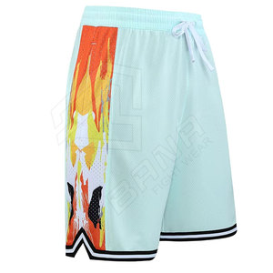 Venta al por mayor OEM nuevo logotipo personalizado pantalones cortos de malla pantalones cortos de calle correr gimnasio pantalones cortos de baloncesto con estampado en blanco - Product Image 6