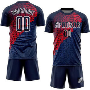 Uniformes de fútbol de color de servicios OEM de alta calidad, kits de fútbol de equipos, diseños de logotipo personalizados de secado rápido, cuello en V, Media manga Unisex - Product Image 1