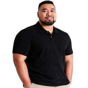 Camisas Polo de algodón de alta calidad para hombre al por mayor, camisas casuales de manga corta transpirables, color azul y blanco, tallas grandes sólidas - Product Image 5