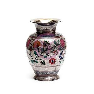 Vase à fleurs élégant en métal d'aspect vintage pour le sol imprimé et coloré pour la décoration de mariage d'hôtel à la maison nouveaux Pots de fleurs en métal - Product Image 1
