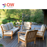 Ensemble de canapés de jardin en teck de haute qualité Mobilier d'extérieur en bois de teck Paito Canapé et table basse Ensemble de meubles d'extérieur