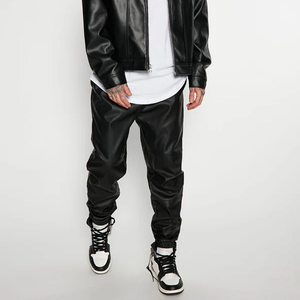 Pantalones Joggers de Piel Sintética para Hombre, Pantalones de Moda Urbana, Pantalones Deportivos Ajustados de Piel Sintética, Pantalones Casuales de Moda, Pantalones de Piel en Venta - Product Image 5