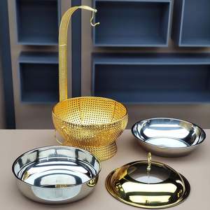 ถาดอุ่นอาหารสแตนเลสสีทองหรูหรา ขนาด 4.5 ลิตร 6 ลิตร 8 ลิตร แบบแขวน สำหรับโรงแรม ร้านอาหาร <span class=keywords><strong>บุฟเฟ่ต์</strong></span> - Product Image 6