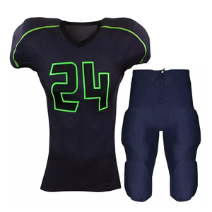 Camiseta de fútbol americano juvenil universitaria personalizable de alta calidad, conjuntos de uniformes de verano transpirables cortos bordados de talla grande - Product Image 6