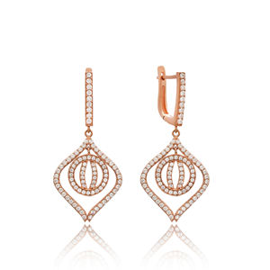 Diseño geométrico al por mayor hecho a mano 925 joyería fina de plata esterlina al por mayor pendientes colgantes - Product Image 1