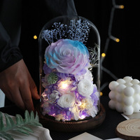 Vente en gros de boîtes de roses éternelles naturelles faites à la main, roses préservées sous cloche en verre pour la fête des mères, Noël, la Saint-Valentin, décoration de la maison
