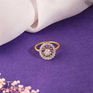 แหวนเพชร bloomwheel สีทองหรูหราเครื่องประดับหรูหราการออกแบบ bloomwheel ทันสมัยพร้อมสายรัดทอง Verdant เหมาะสำหรับสวมใส่ทุกวัน - Product Image 1