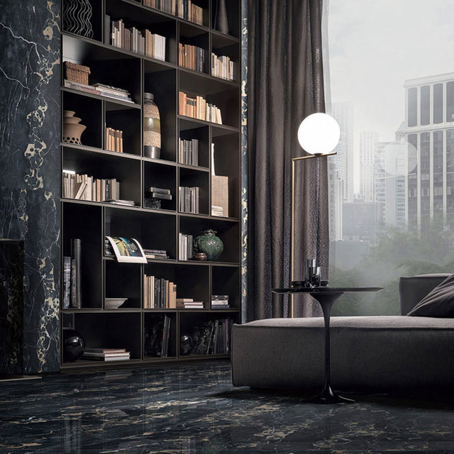 Elegant Marine Black Polished Marble Slabs for Luxury Home Interiors and Designer Architectural Creations