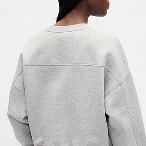 บริการ OEM โรงงานผลิตเสื้อสเวตเชิ้ตผู้หญิง ดีไซน์ไหล่ตก คอกลม สำหรับการสั่งซื้อจำนวนมาก แขนยาว พร้อมโลโก้ ปี 2026 - Product Image 5