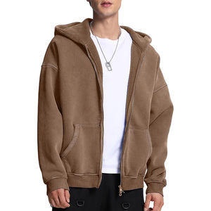 Sudadera con capucha OEM de ajuste personalizado con cremallera para hombre con cierre completo de cremallera Impresión de logotipo de tela suave y soporte de fabricación de etiquetas privadas - Product Image 3