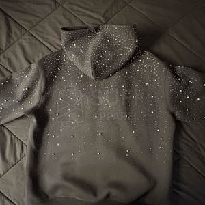 เสื้อฮู้ดลำลองสำหรับผู้หญิงแฟชั่นฤดูหนาว ผ้าถักบุซับใน ประดับคริสตัลที่ด้านหน้า พร้อมด้วยกลิตเตอร์ที่ทนทาน เหมาะสำหรับสวมใส่ในชีวิตประจำวัน - Product Image 3