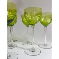 Ensemble de verres à vin en cristal Baccarat Nancy, deux verres couleur olive, faits à la main, écologiques, modernes, luxueux, personnalisés, légers, élégants