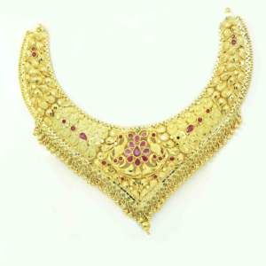 Juego de Joyería de Latón Chapado en Oro de 14K, 18K y 24K al por Mayor, Diseño de Flores, Collares Cortos y Aretes Tradicionales de Moda para Bodas - Product Image 4