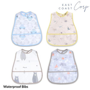 Baberos impermeables de algodón orgánico ultra suaves, absorbentes y ajustables para niños y niñas - Product Image 3