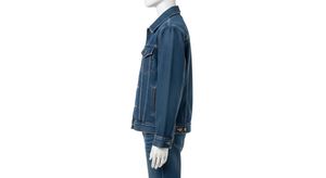 Veste en jean réversible coton polyester mélangé double face fermeture à boutons classique Streetwear mode vêtements d'extérieur pour hommes femmes - Product Image 2