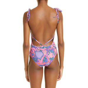 Traje de Baño de Una Pieza para Mujer, Nuevo Modelo, Color Sólido - Product Image 5