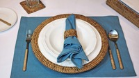 Napperon en rotin tissé robuste Produits écologiques Fabriqué au Vietnam Décoration de table Napperon tissé Vente en gros Moderne
