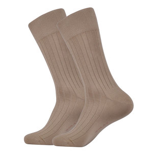 Chaussettes en coton à faible MOQ, couleur unie, haute qualité, double aiguille, chaussettes de travail pour hommes - Product Image 1