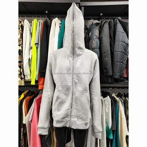 Venta al por mayor 100% algodón pesado Zip Hoodie Unisex Hombres de gran tamaño Full Zip Hoodie con logotipo personalizado con capucha Collar para el invierno - Product Image 5