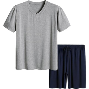 Conjunto de camiseta gris jaspeado para hombre y pantalones cortos azul rey, conjunto esencial de 2 piezas, atuendo informal de verano, tamaño y diseño personalizados - Product Image 6