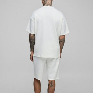 Wholesale Summer Casual <b>Shorts</b> <b>Set</b> 2 Piece Outfits with Printed <b>T</b>-<b>Shirt</b> and Drop Shoulder <b>Short</b> Sleeve for Men Breathable Cotton - Product Image 5